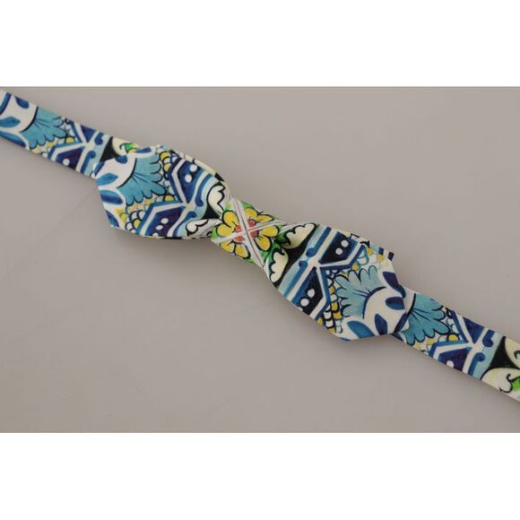 Dolce & Gabbana Majolica Print Silk Bow Men's Tie